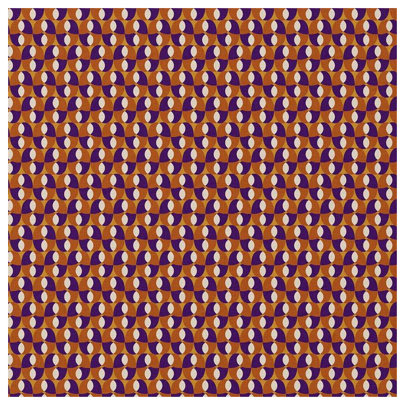 Algodón estampado BOHAZIA Caramelo / Violeta
